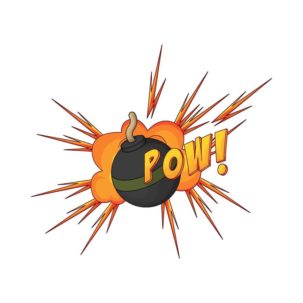 Round black bomb with explosion vector