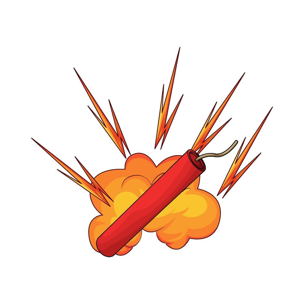 dynamite bomb on fire illustartion vector