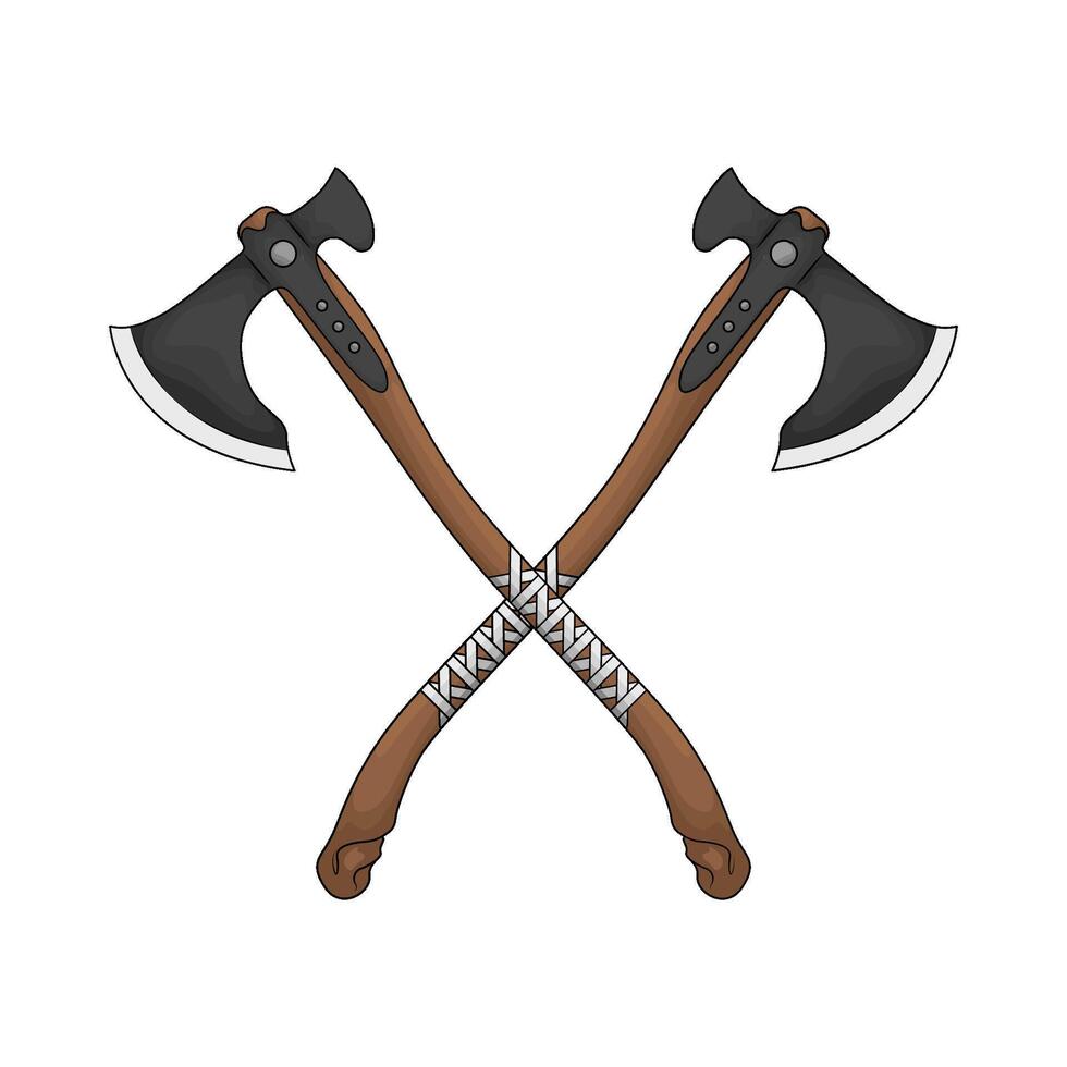 illustration of crossed axe vector