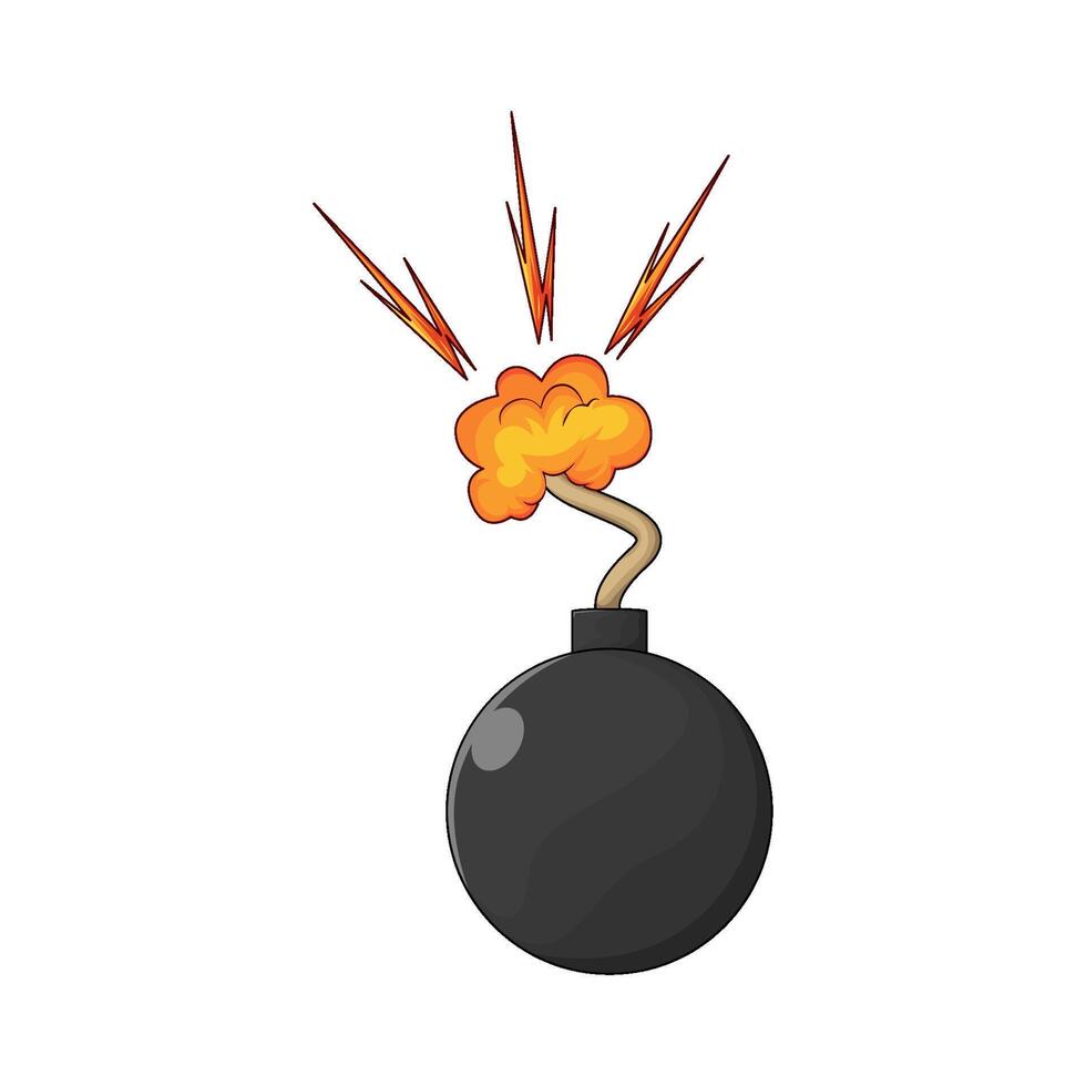 Round black bomb illustration vector