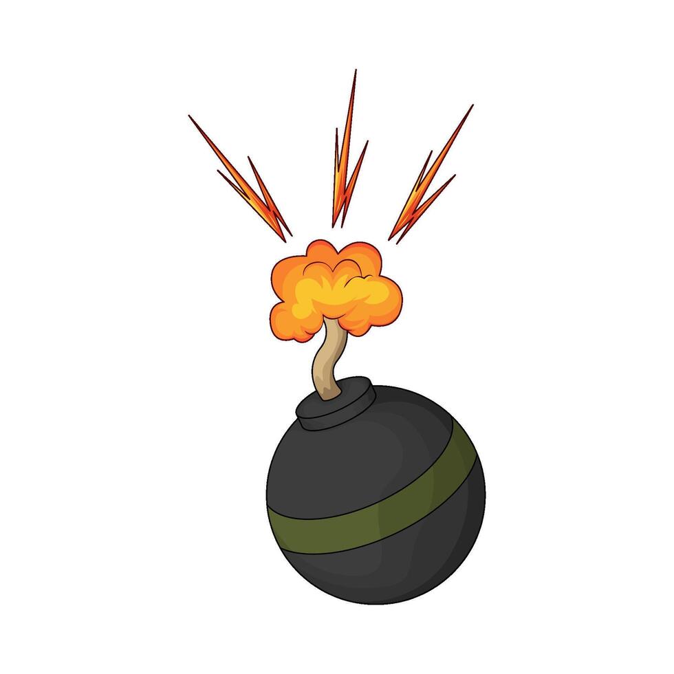 Round black bomb vector