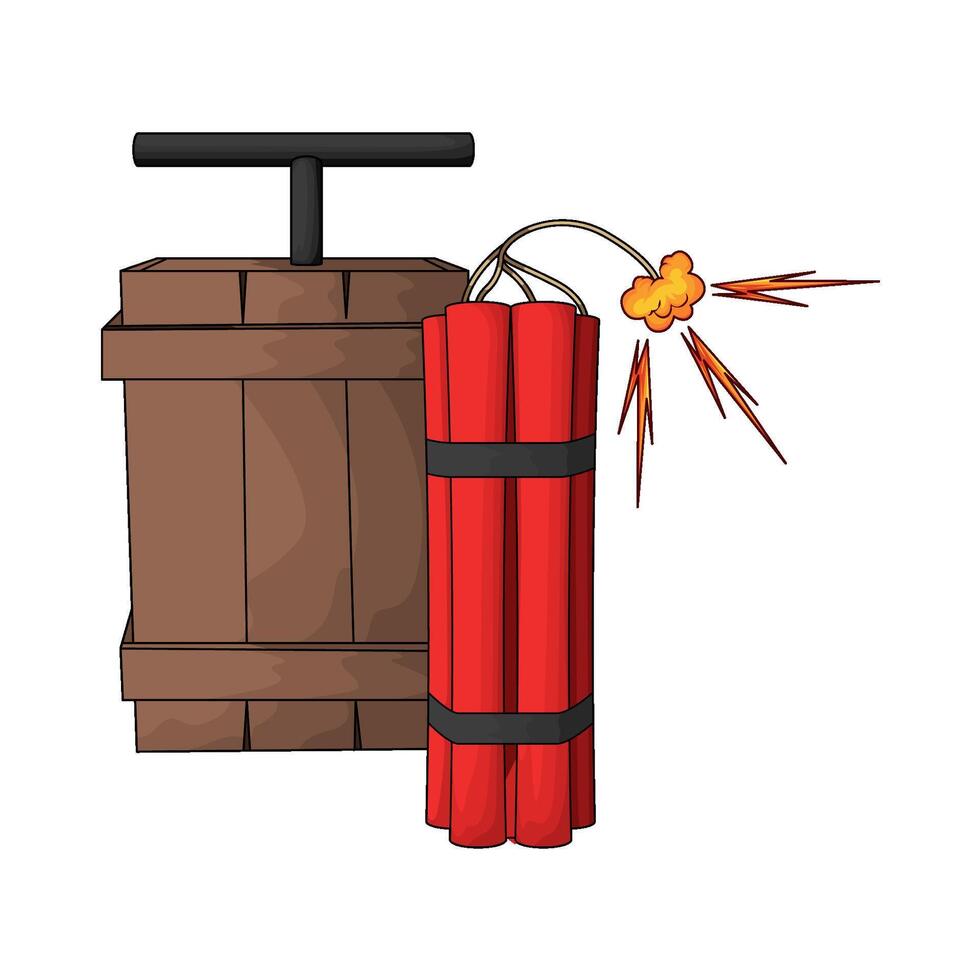 dynamite bomb with detonator bomb vector