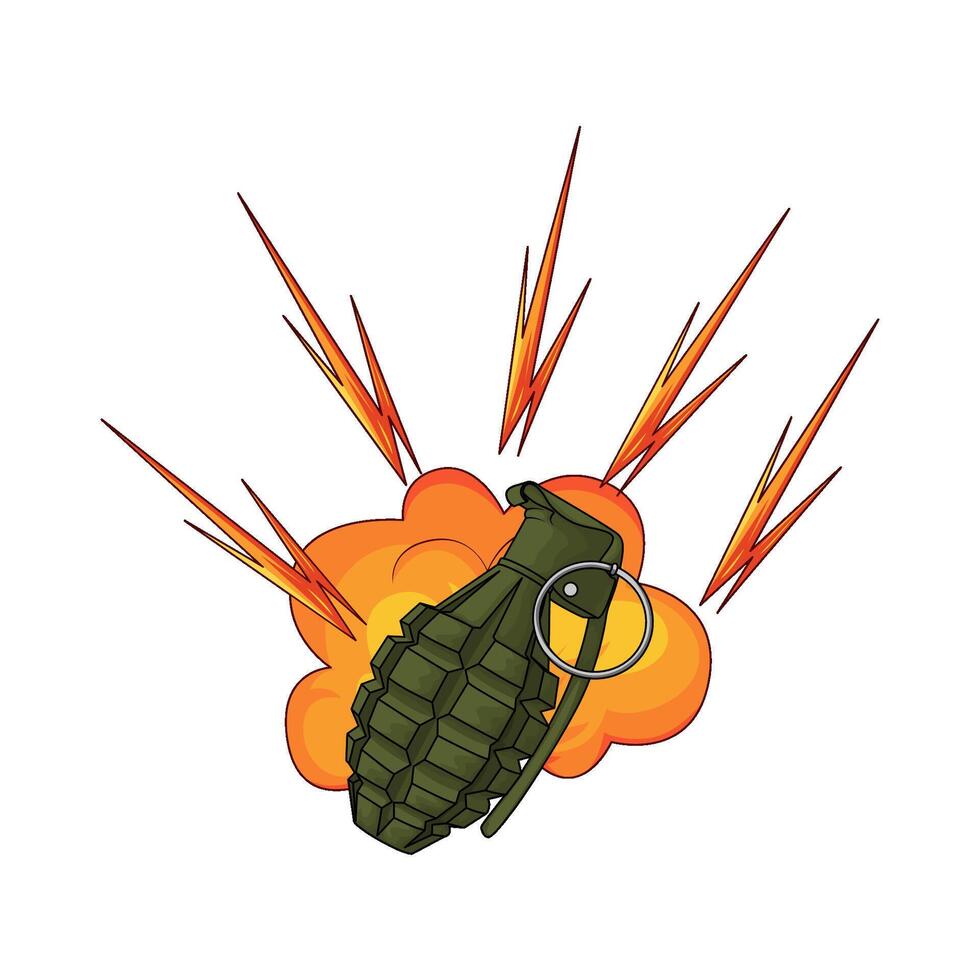 grenade bomb with explosion vector