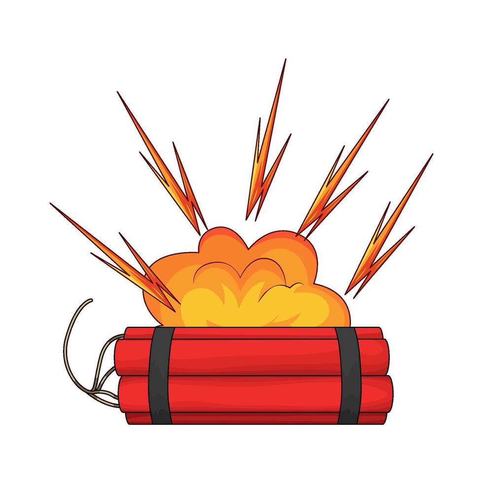 illustration of bomb starting to explode vector