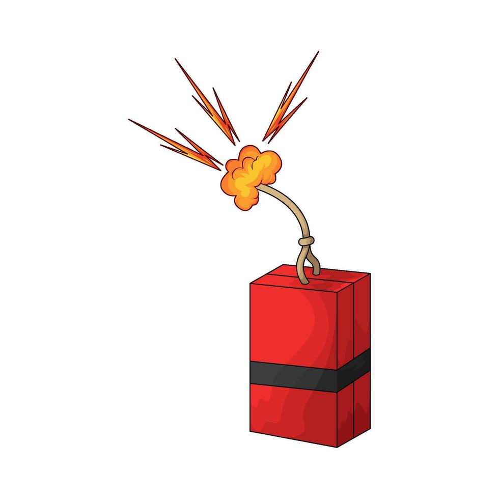 Dynamite Bomb with Burning Wick illustration vector