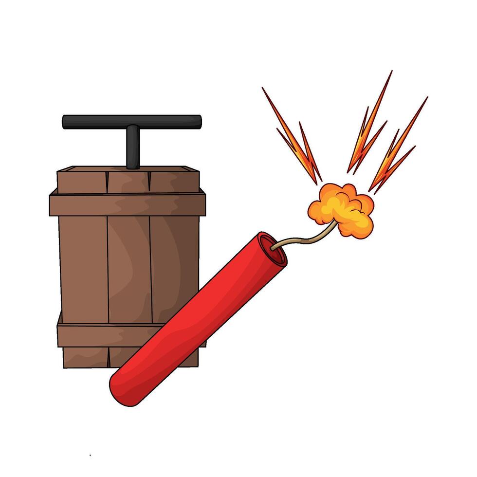 illustration of Dynamite Bomb with Burning Wick vector