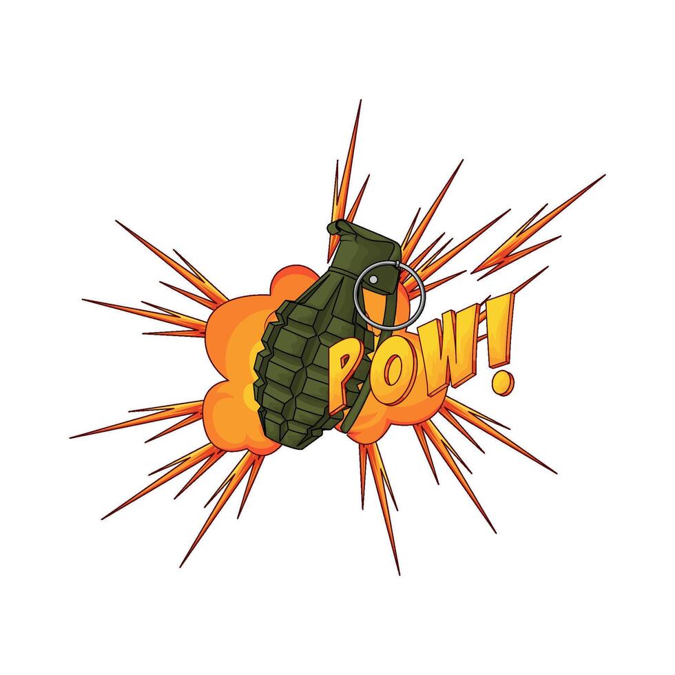 grenade bomb on fire vector
