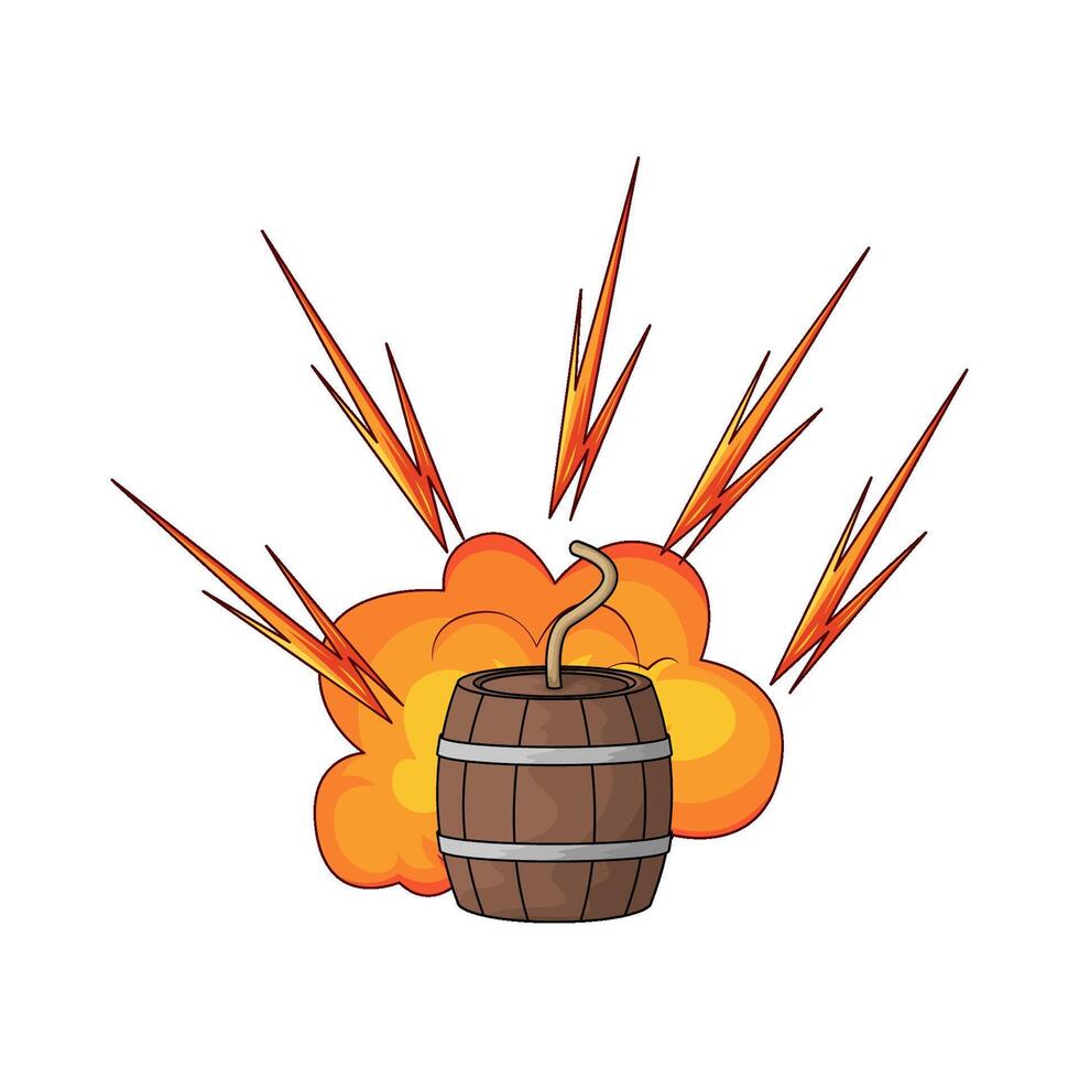 bomb on fire illustration vector