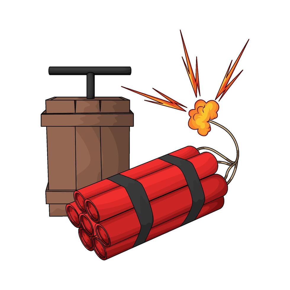 Dynamite Bomb with Burning Wick vector