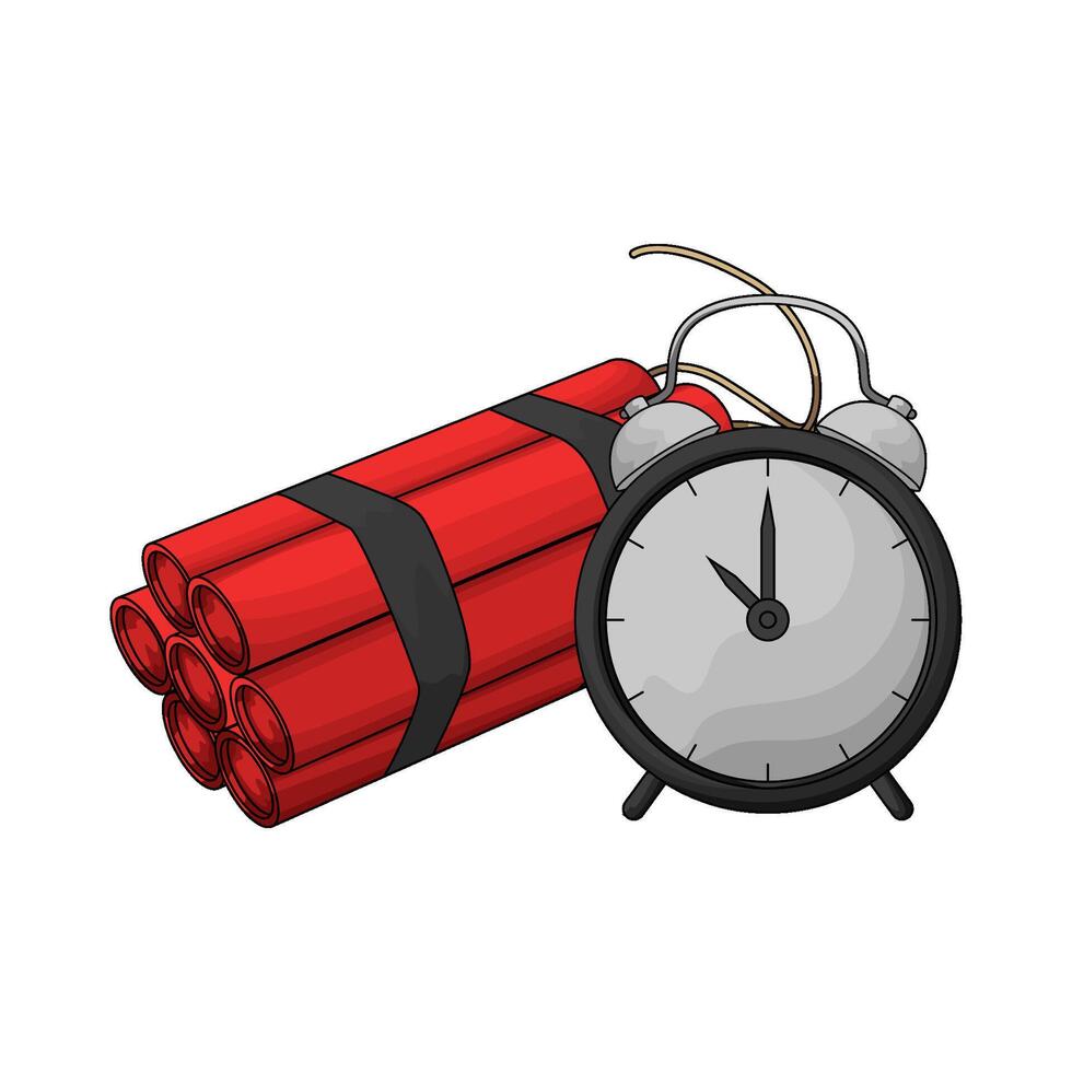 illustration of bomb and alarm clock vector