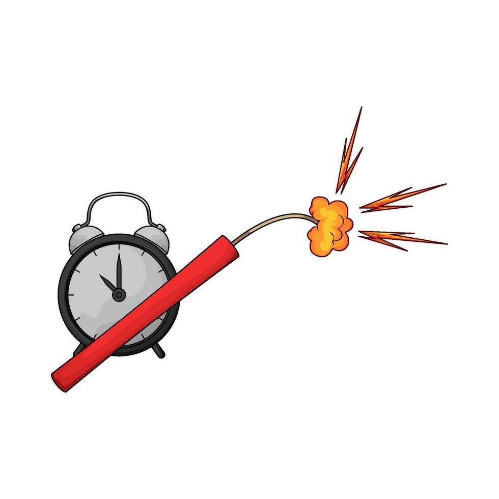 bomb and alarm clock vector