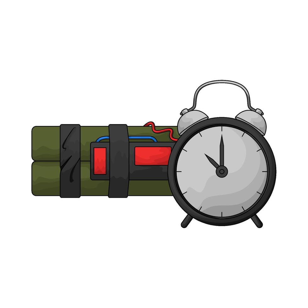 bomb and alarm clock illustration vector