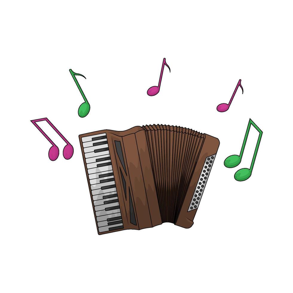illustration of Startone Piano Accordion with music note vector