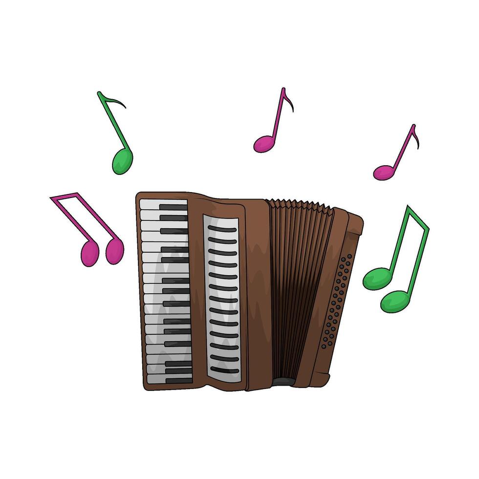 Startone Piano Accordion with music note vector