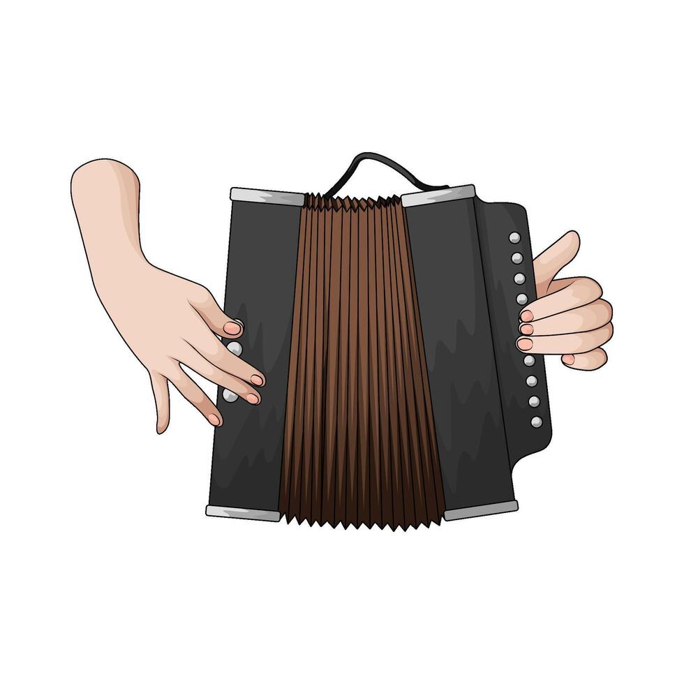 hand playing accordion vector
