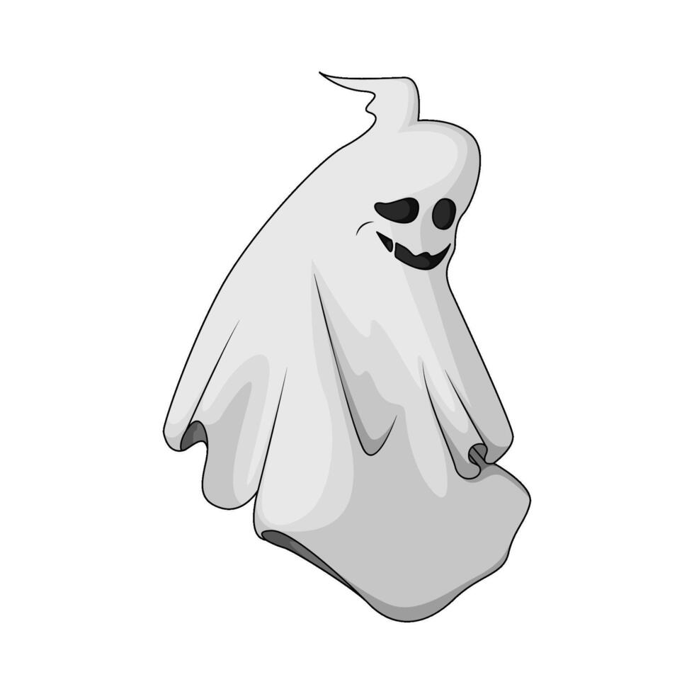 illustration of very scary ghost vector