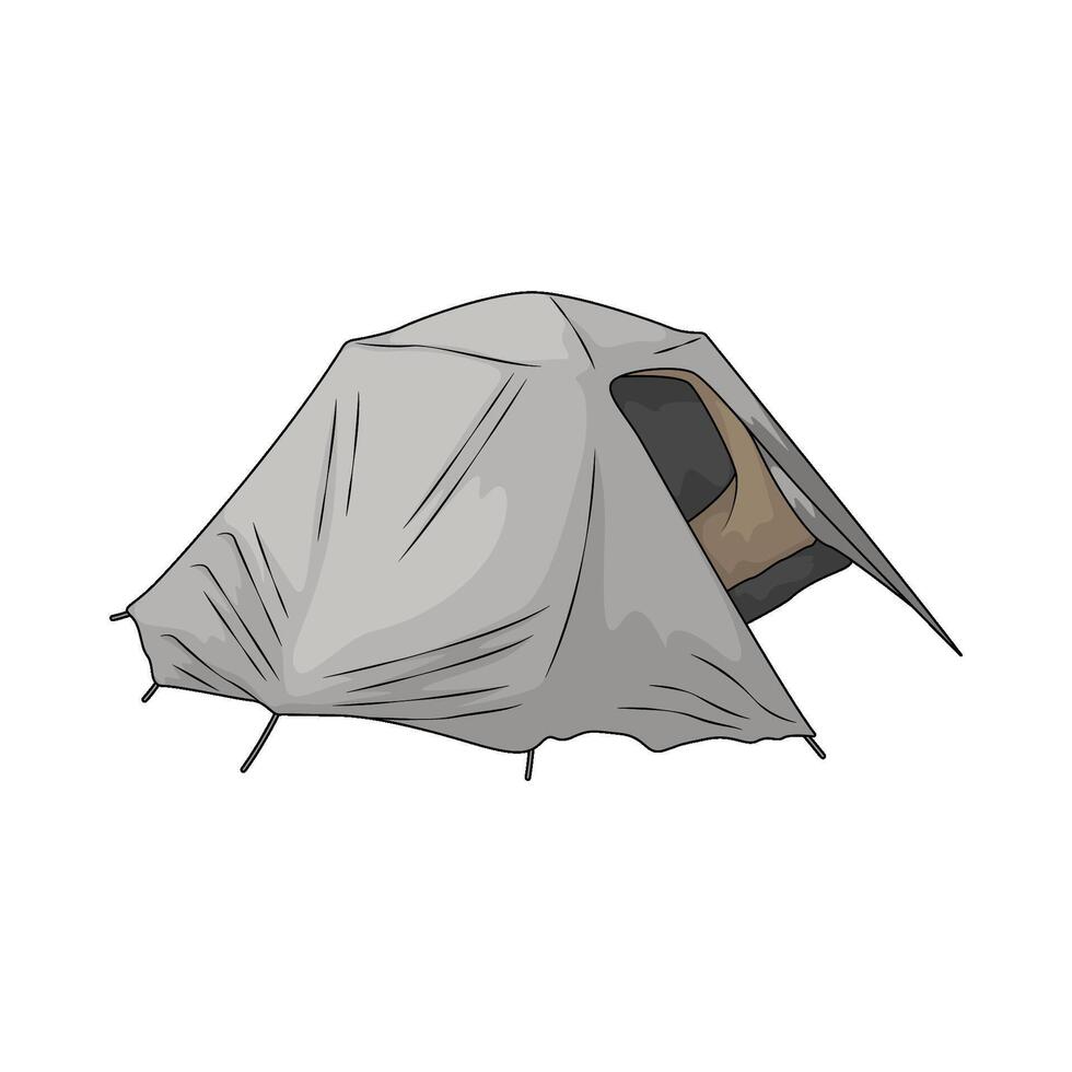 illustration of simple gray tent vector