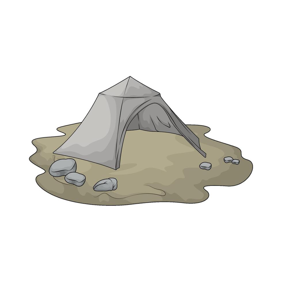 simple gray tent illustration vector