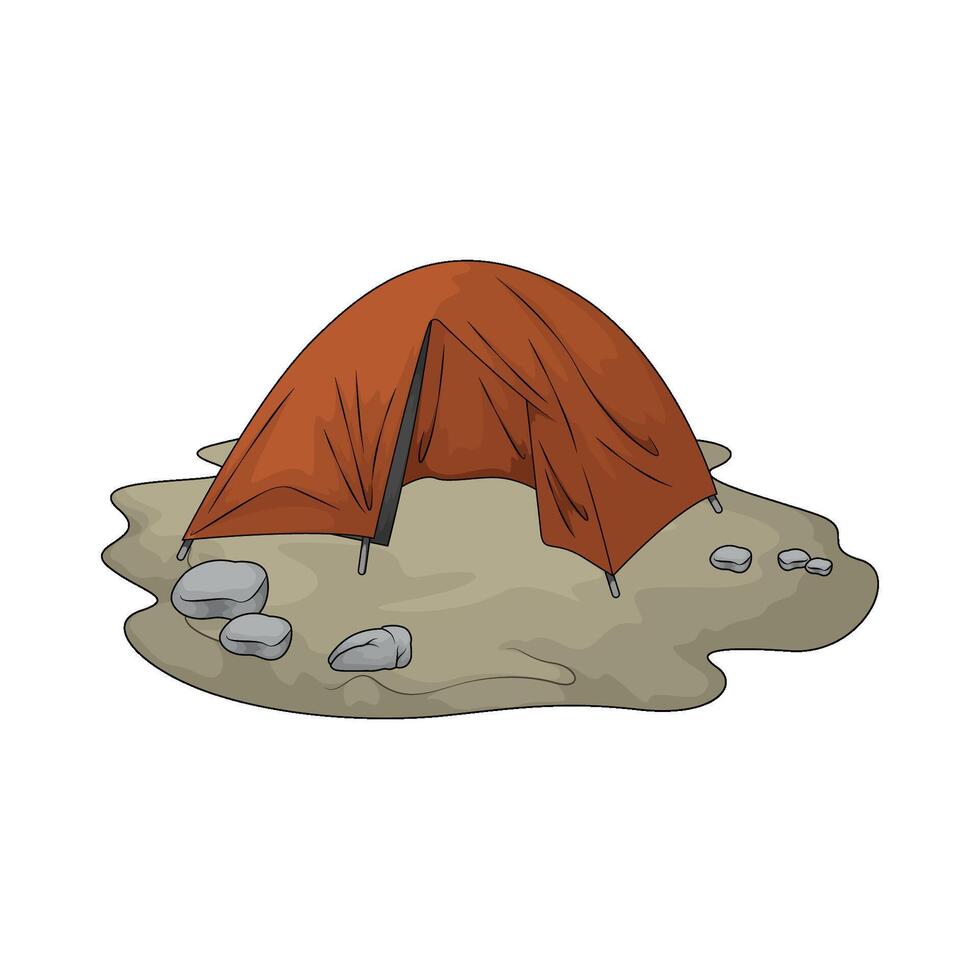simple camping tent vector