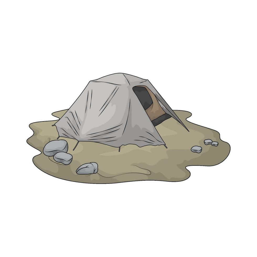 simple camping tent illustration vector