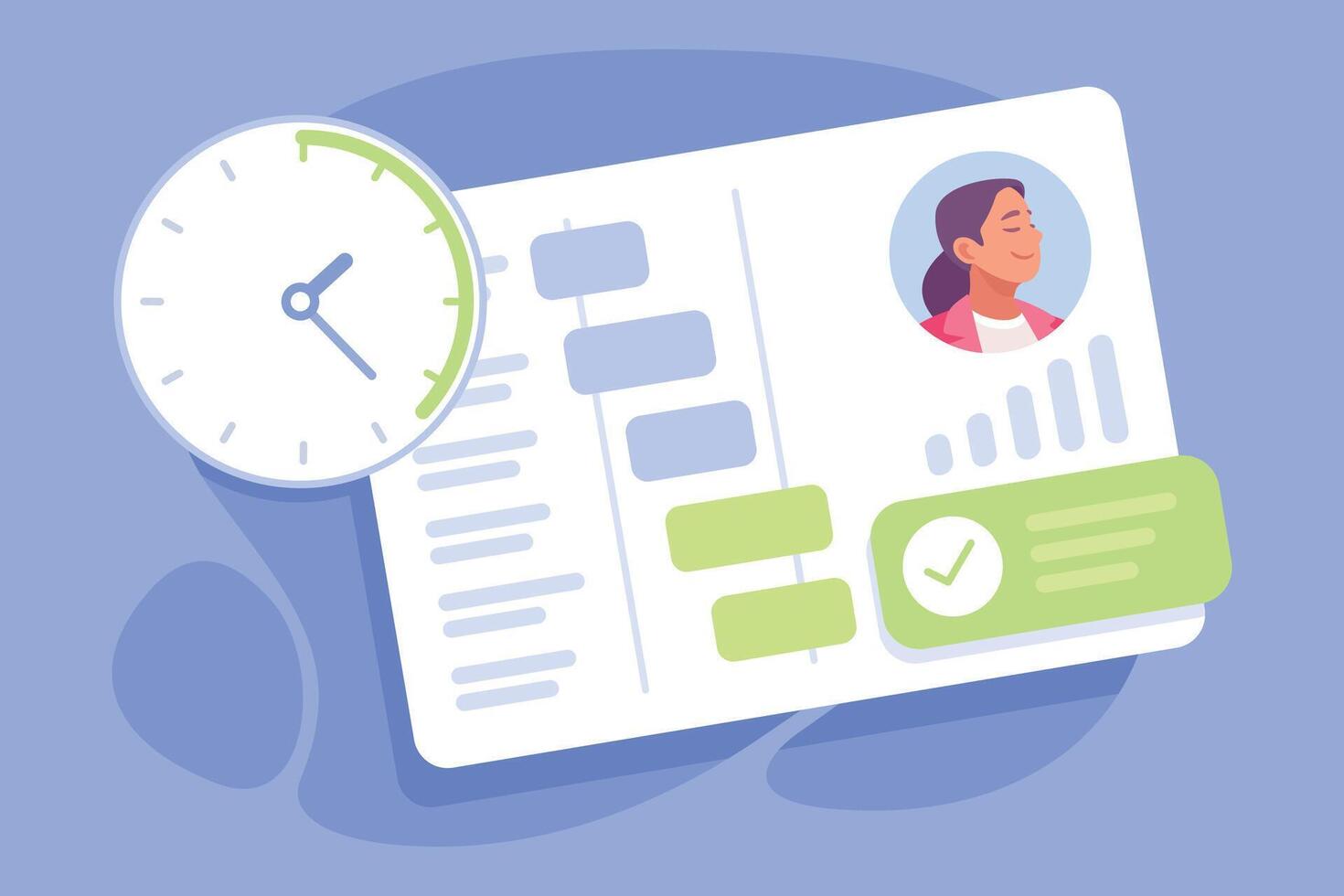Business Process and Deadline with Analytics Document and Report Illustration vector