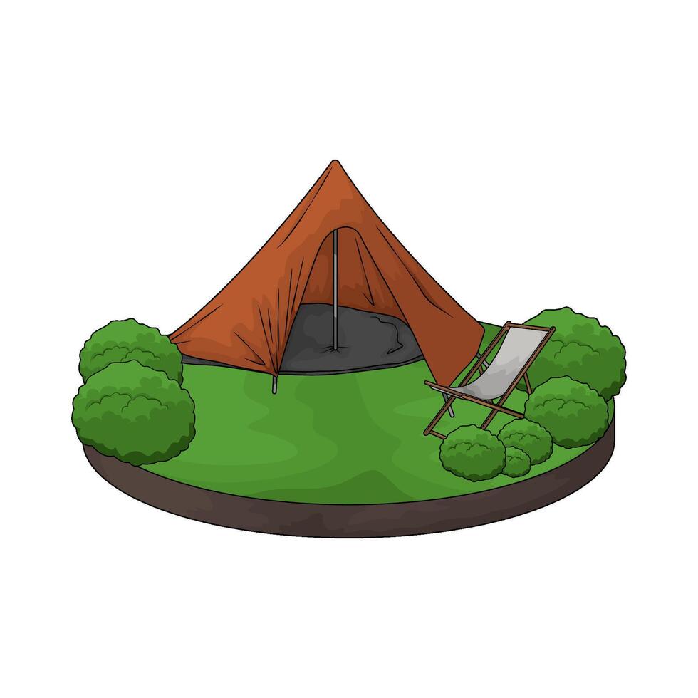 Best Hiking Tents with chair illustration vector
