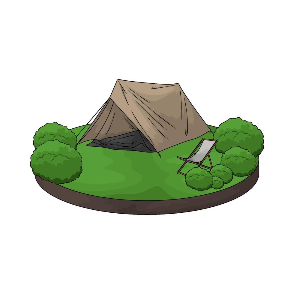illustration of Best Camping Tents with chair vector