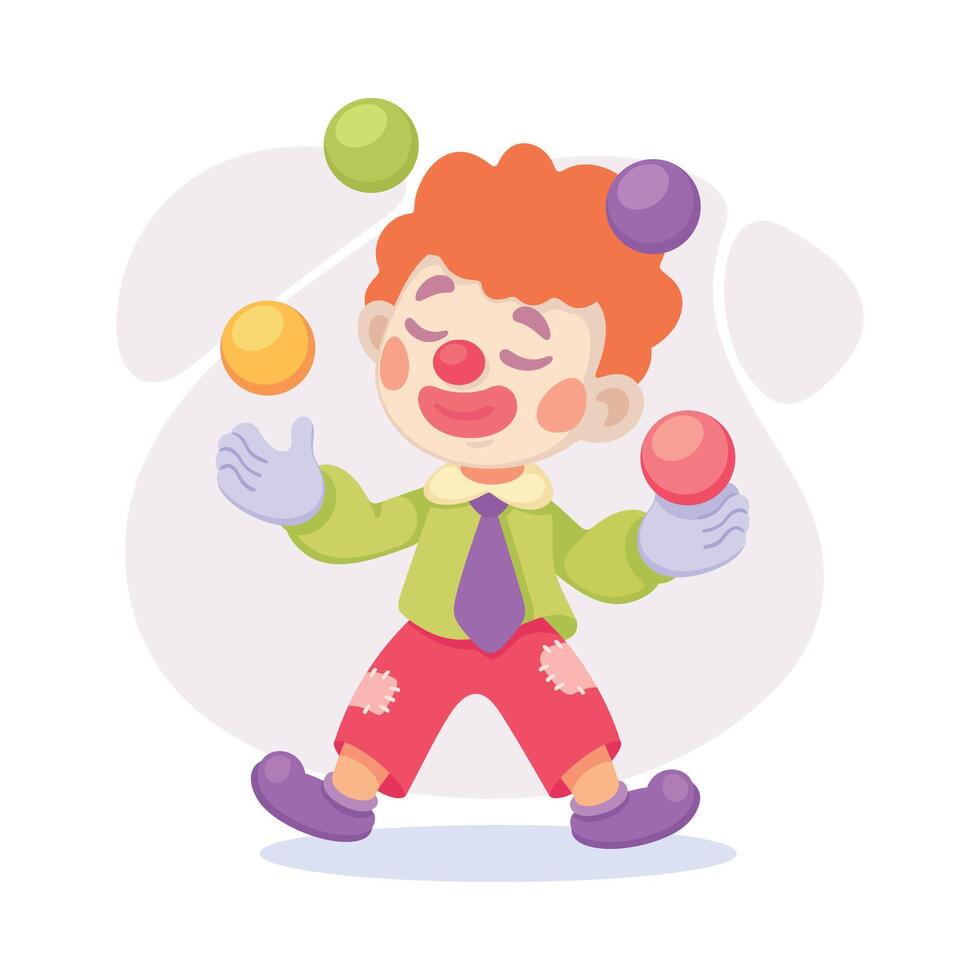 Boy Clown and Entertainer as Child Profession Illustration vector