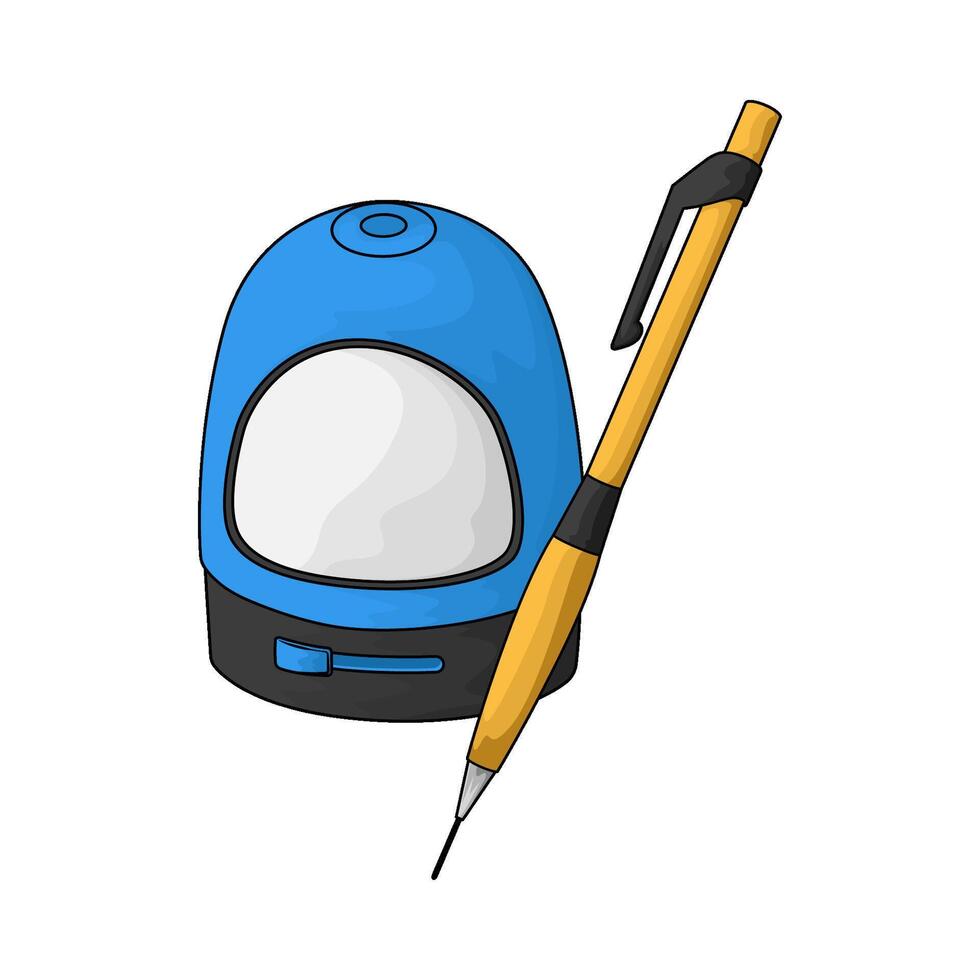 pencil with blue sharpener vector