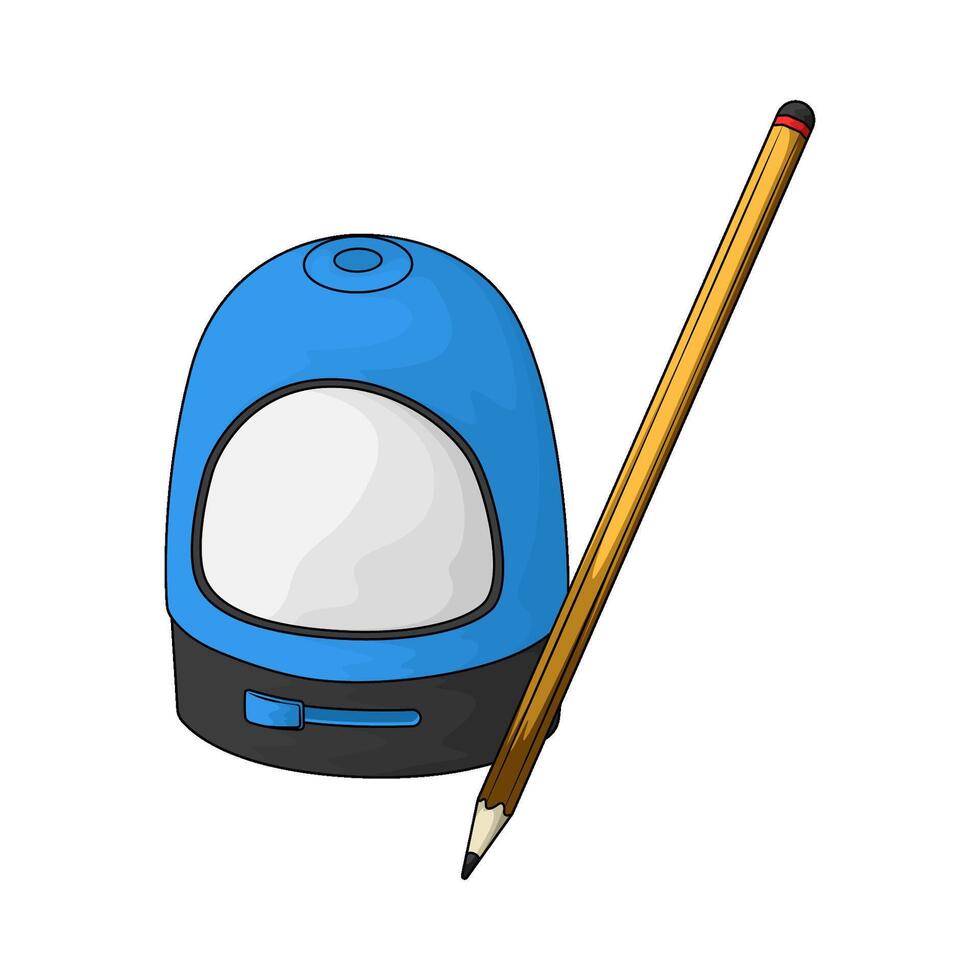 pencil and blue sharpener vector