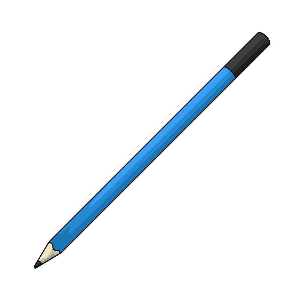 blue colored pencil vector