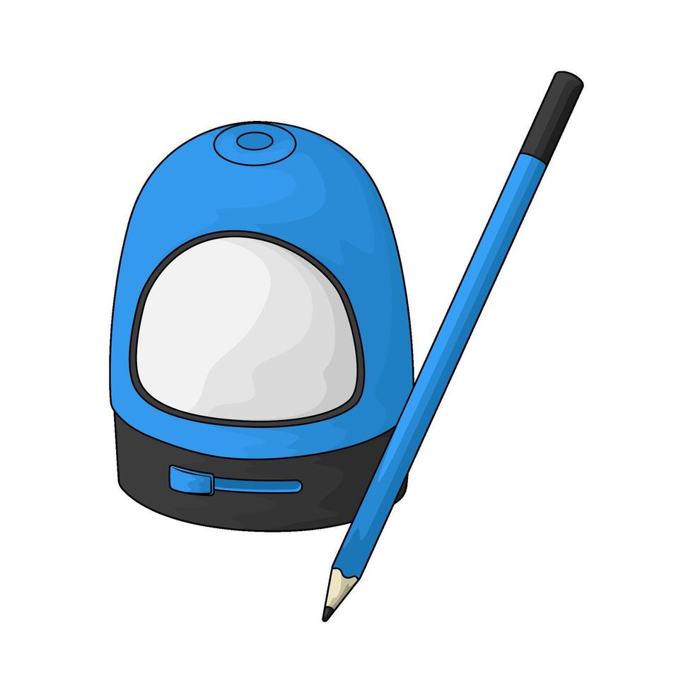 blue sharpener and blue pencil vector