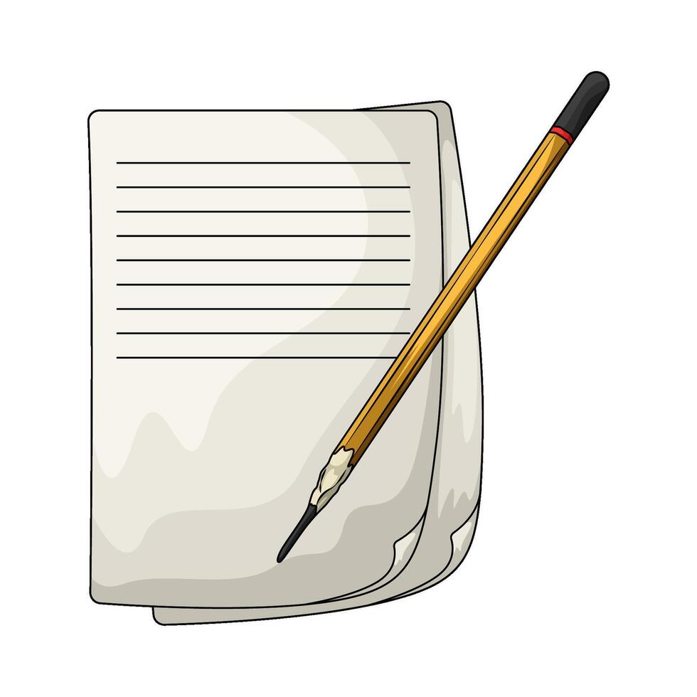 notes paper with pencil vector