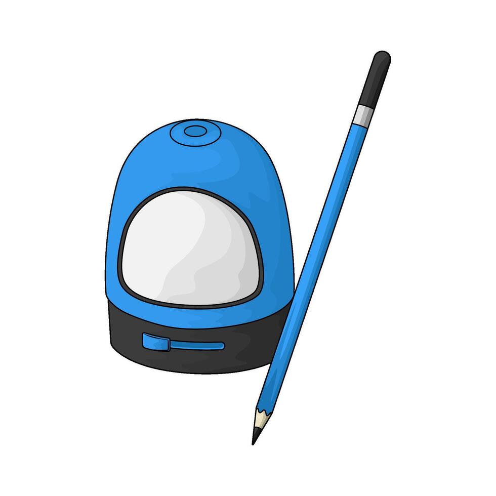 pencil sharpener with pencil illustration vector