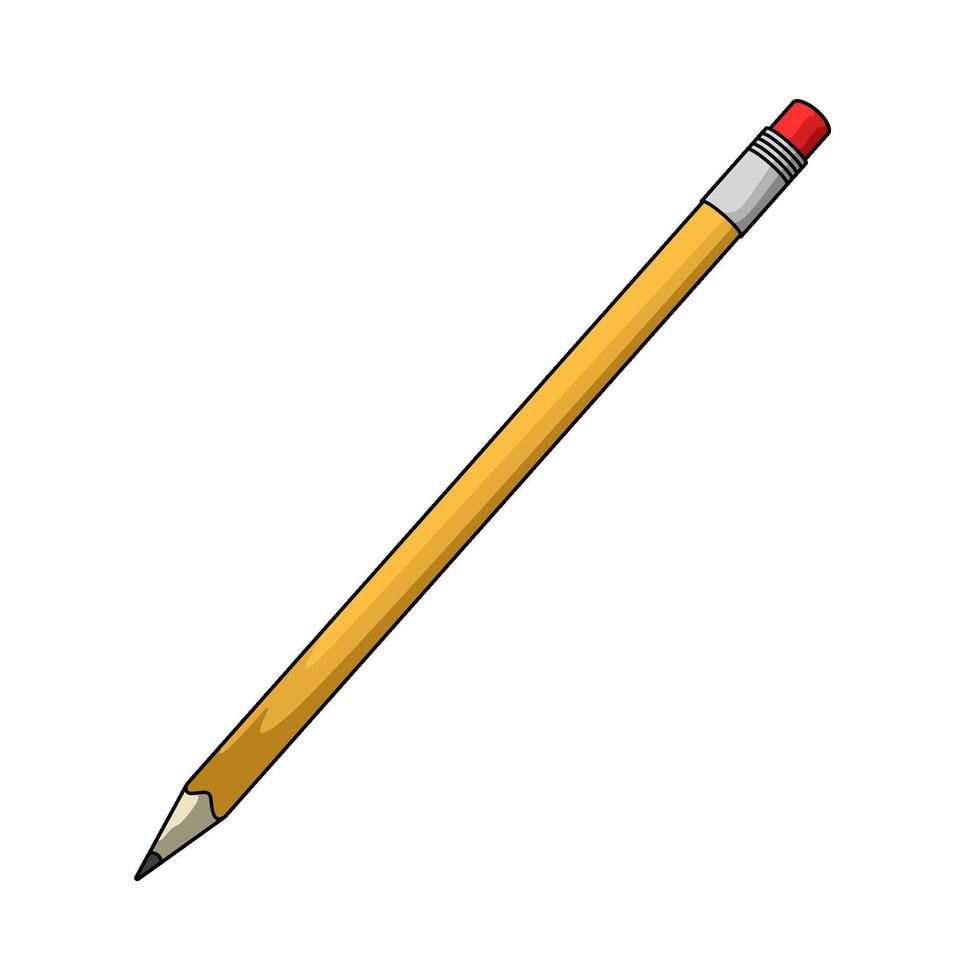 illustration of yellow sharpened pencil vector