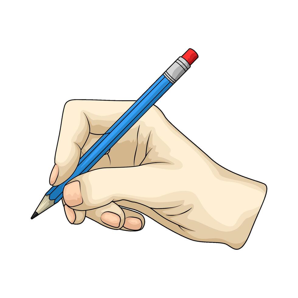 hand with pencil vector