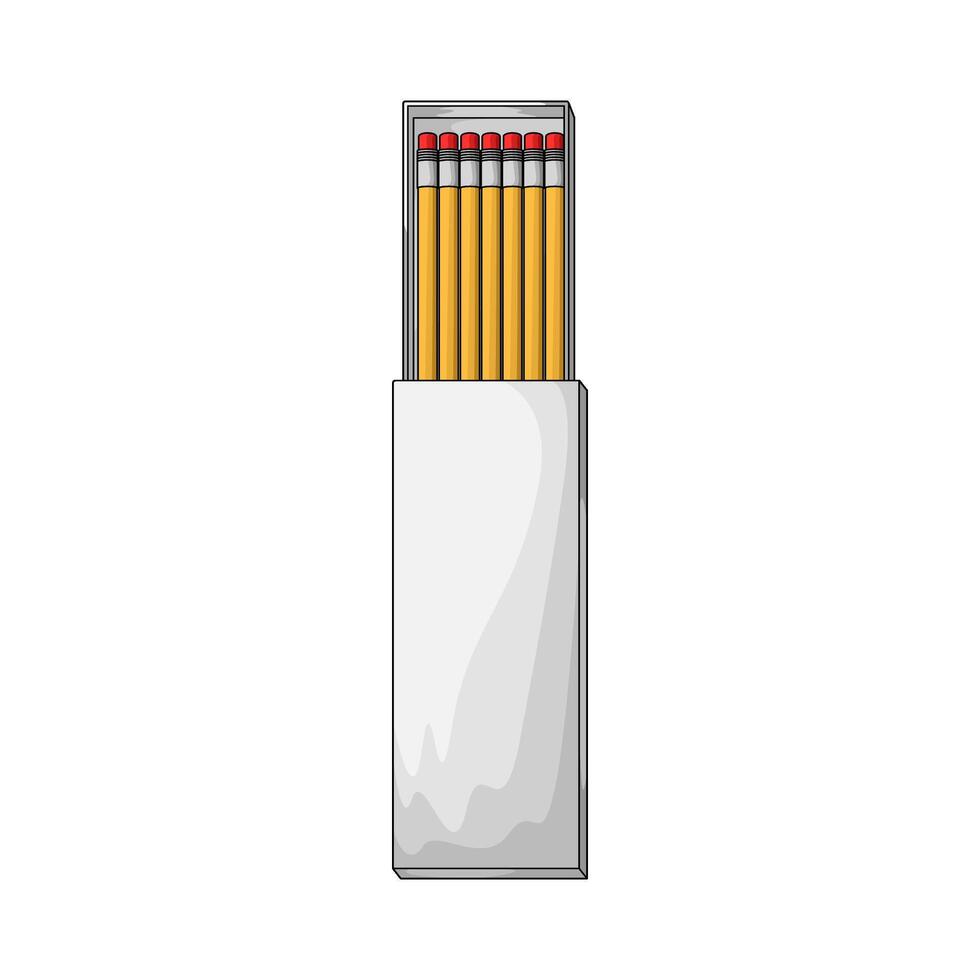 seven yellow pencils vector