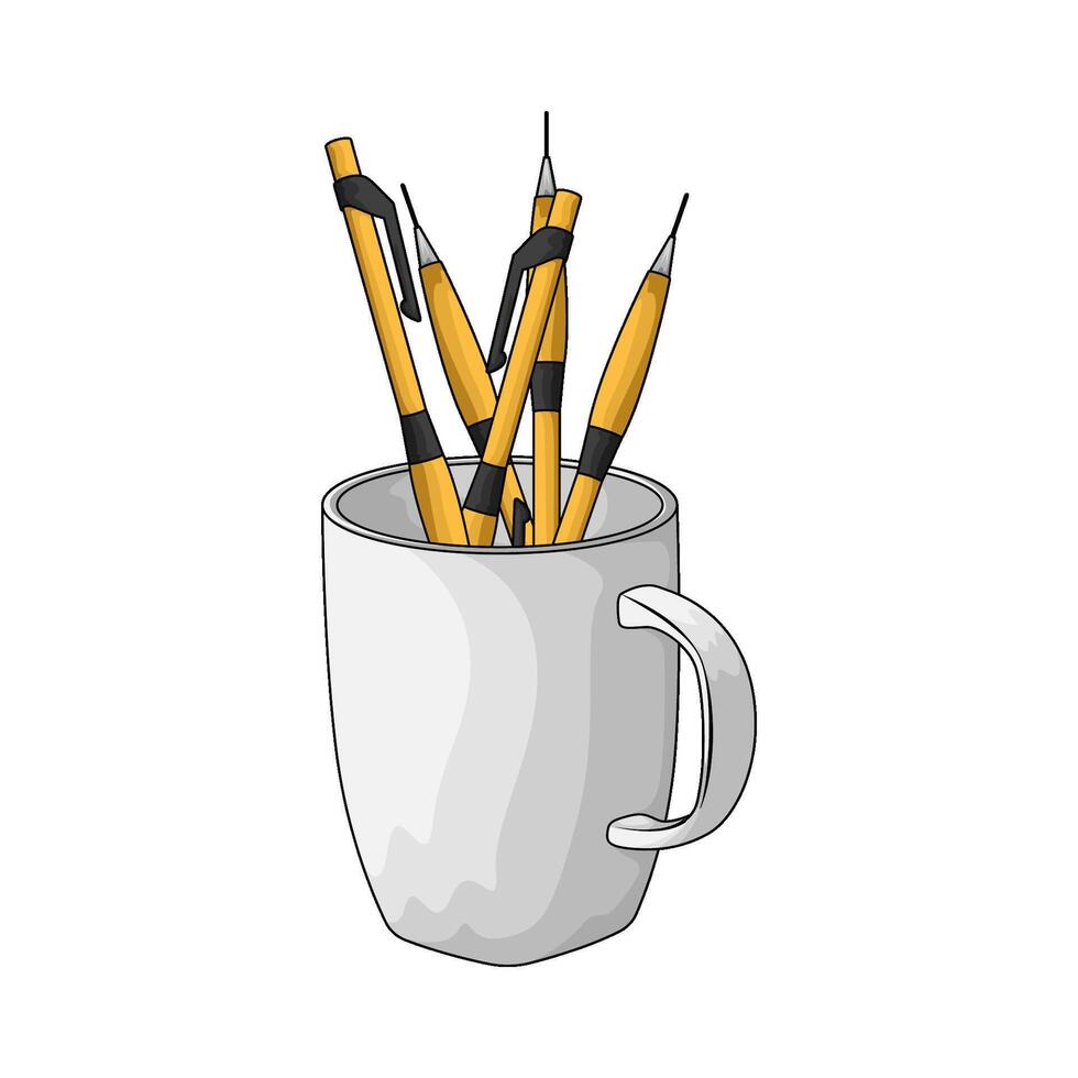 pencil on the cup vector