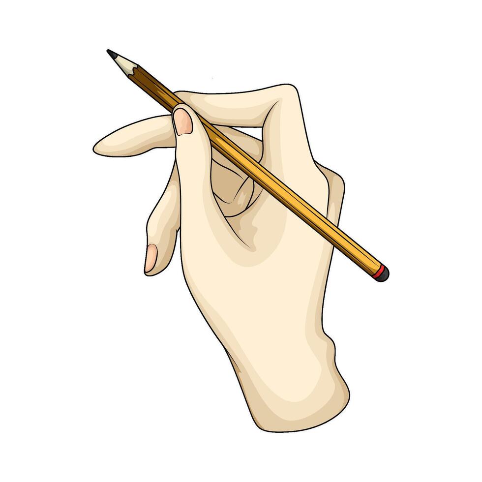 illustration of write using a yellow pencil vector