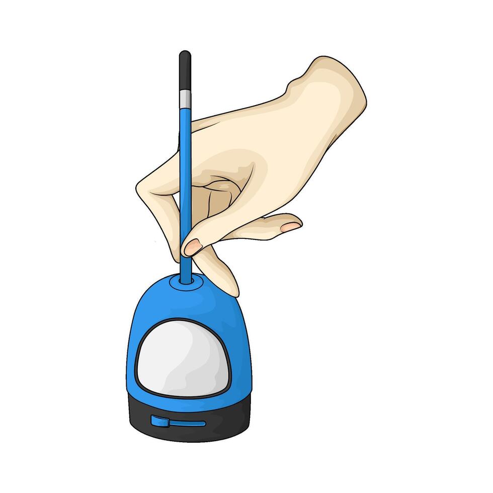 illustration of sharpening a pencil vector