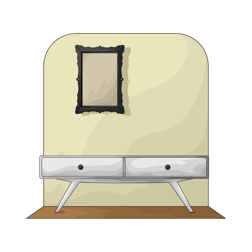 black photo frame on the wall vector