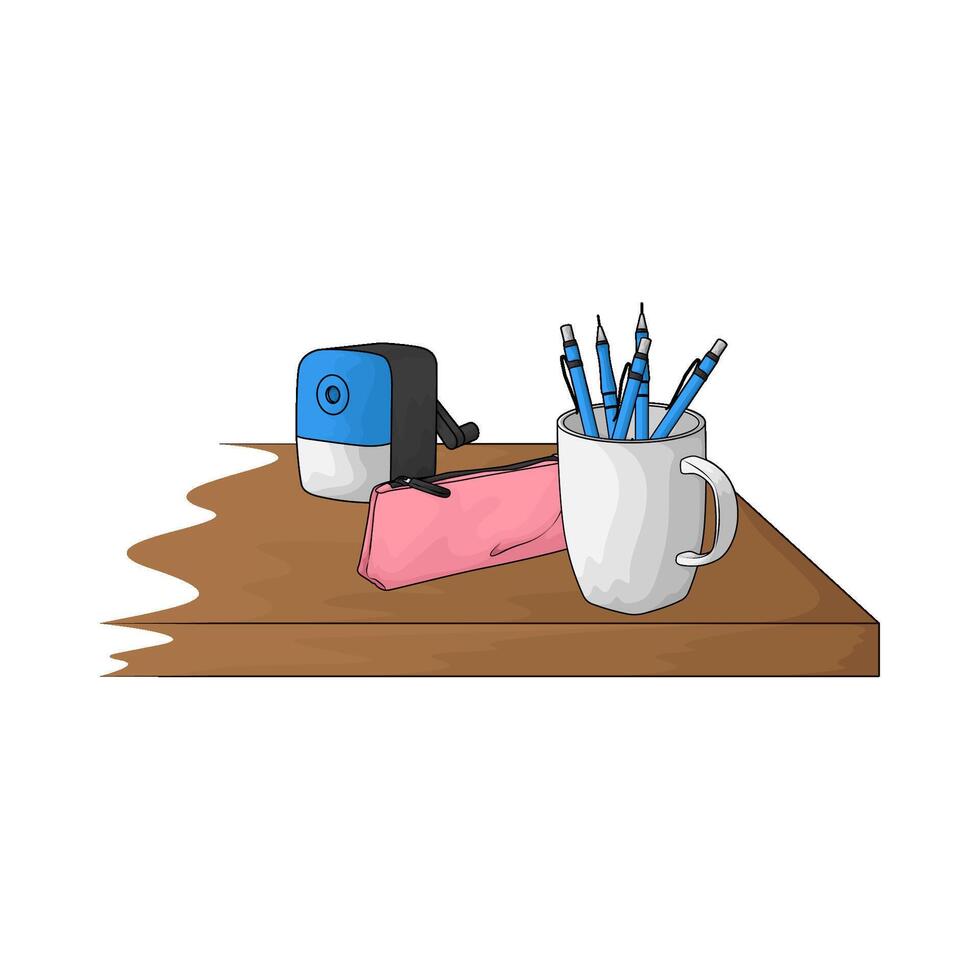 stationery is on the table vector