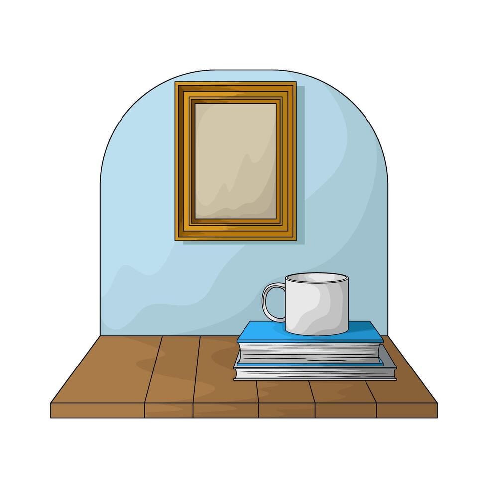 illustration of photo frame displayed on the wall vector