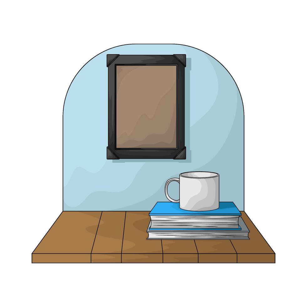 photo frame displayed on the wall illustration vector