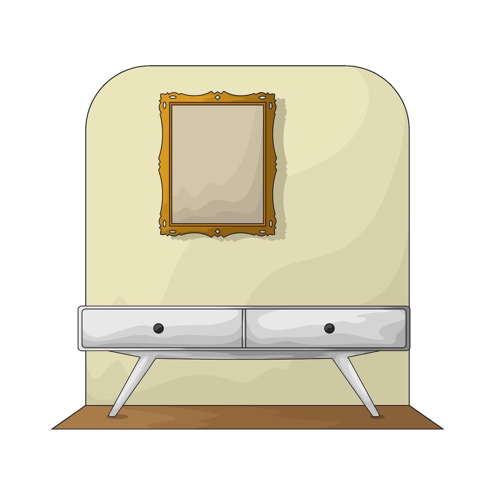 empty photo frame on the wall vector