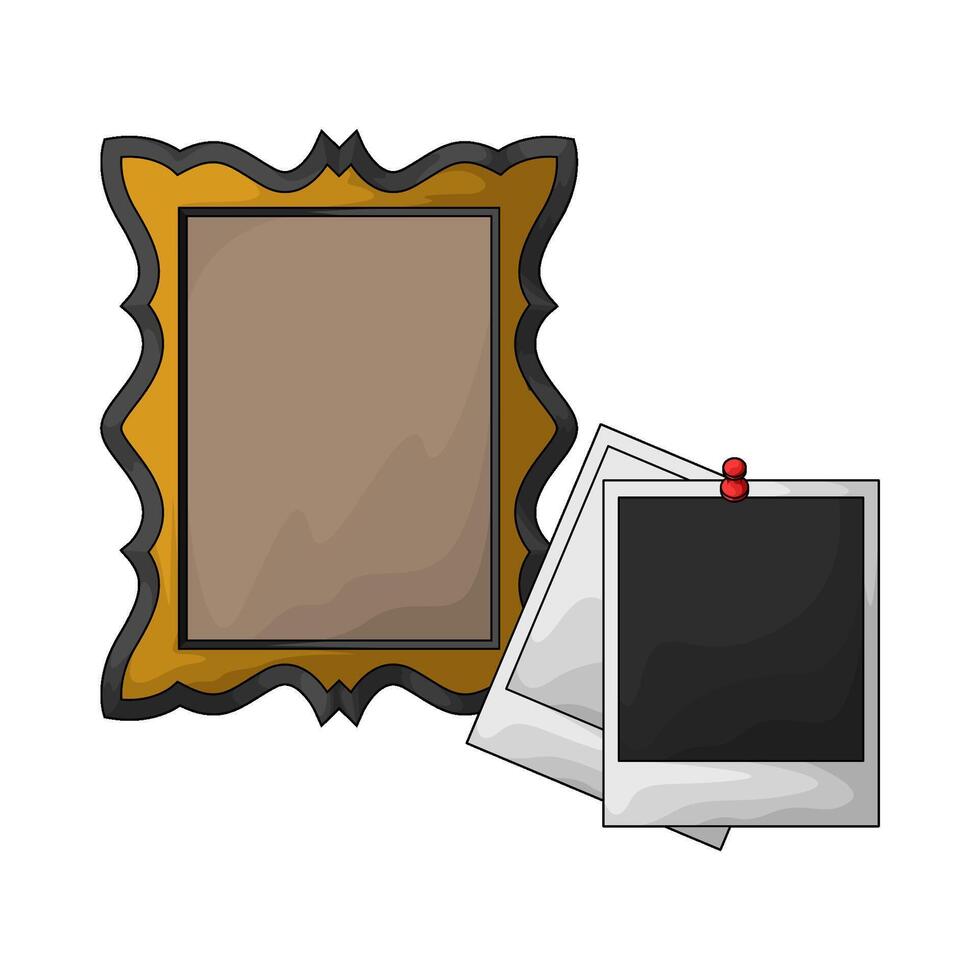 polaroid frame with photo frame vector