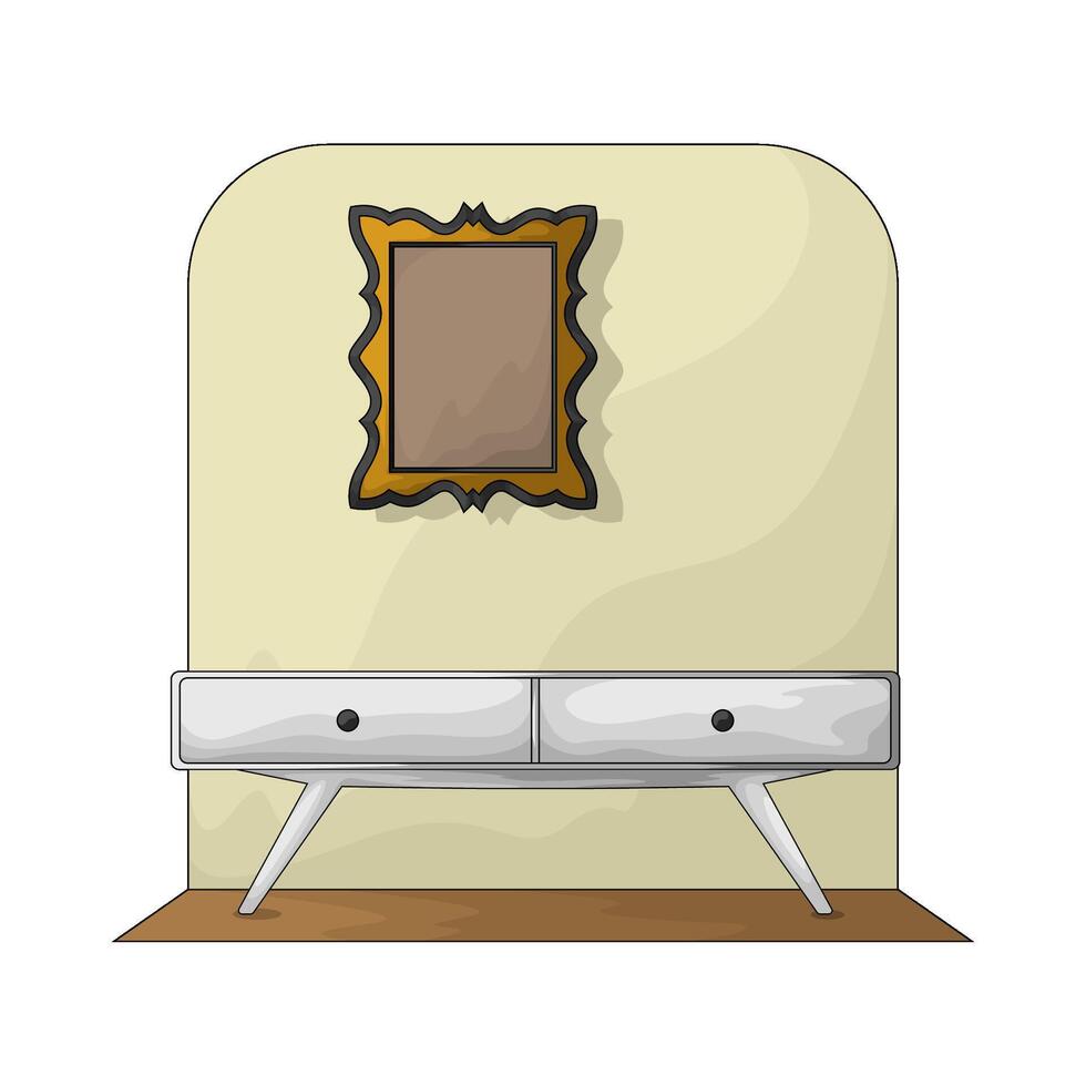 empty photo frame displayed on the wall illustration vector