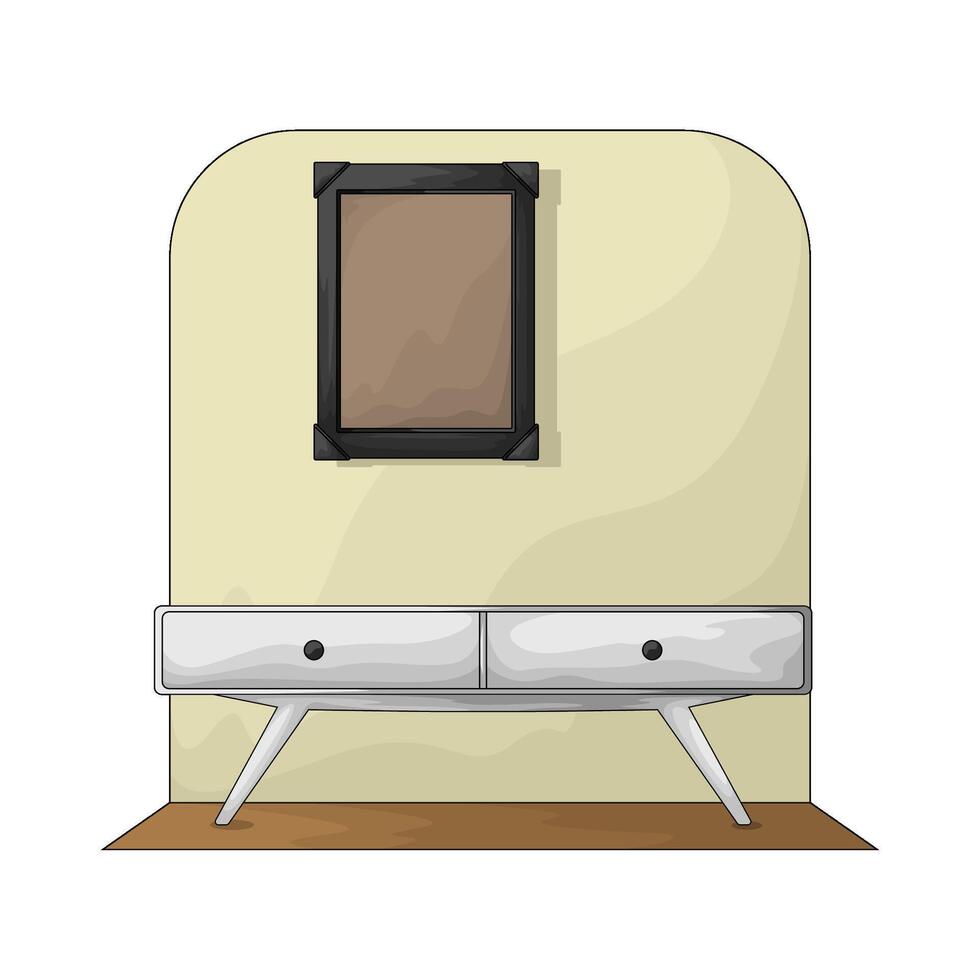 simple photo frame on the wall vector
