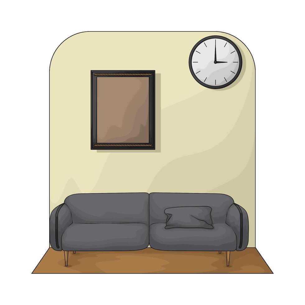 empty photo frame displayed on the wall vector