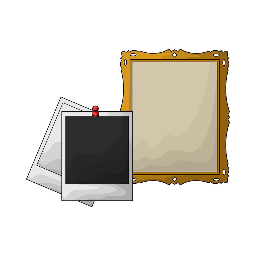 simple photo frame with polaroid frame vector